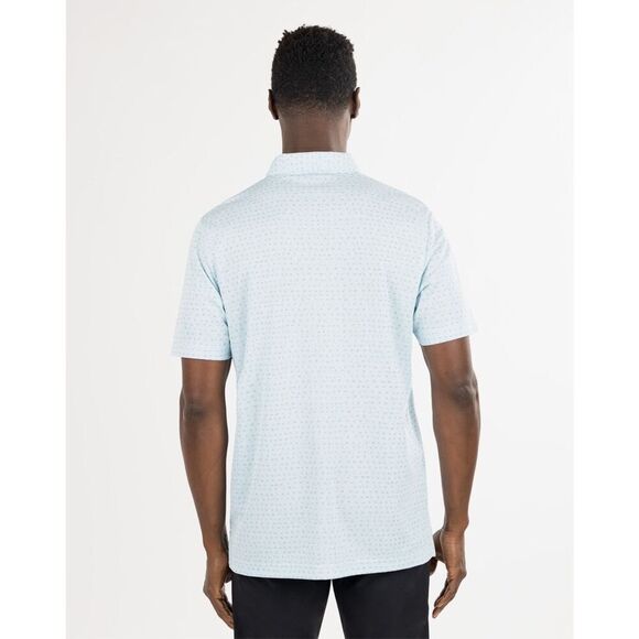 Travis Mathews Mens Light Blue Short Sleeve Thundersnow Golf Polo Shirt Large - Picture 2 of 9